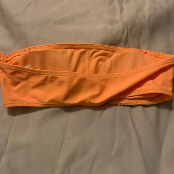 Ninety Nine Orange and Pink Crochet Bikini Halter Top - Picture 2 of 3